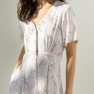 Oak + Fort lilac white summer dress -NWT